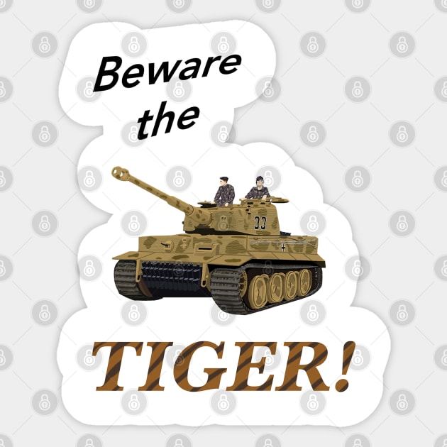 Tiger Tank Sticker by Wayne Brant Images